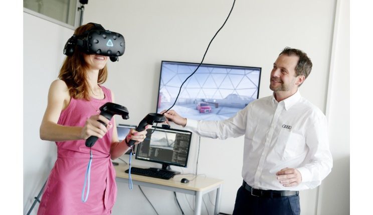 In its virtual-reality lab the Audi Academy is testing new virtual learning formats